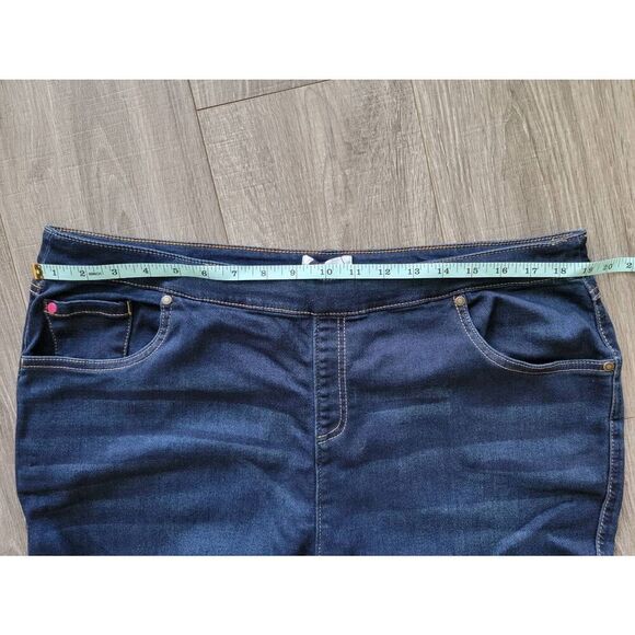 Pajama Jeans Size 1X Pull On Soft Stretch Denim Drawstring Dark Wash Bootcut - Picture 6 of 8